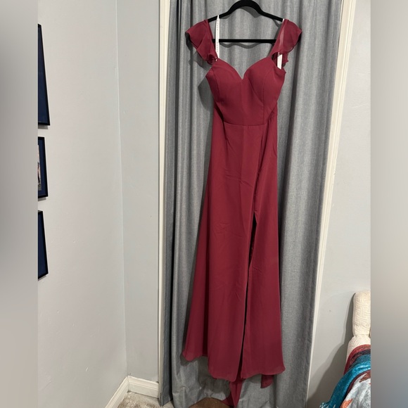 Mulberry Floor Length Bridesmaid Dress - Picture 2 of 8